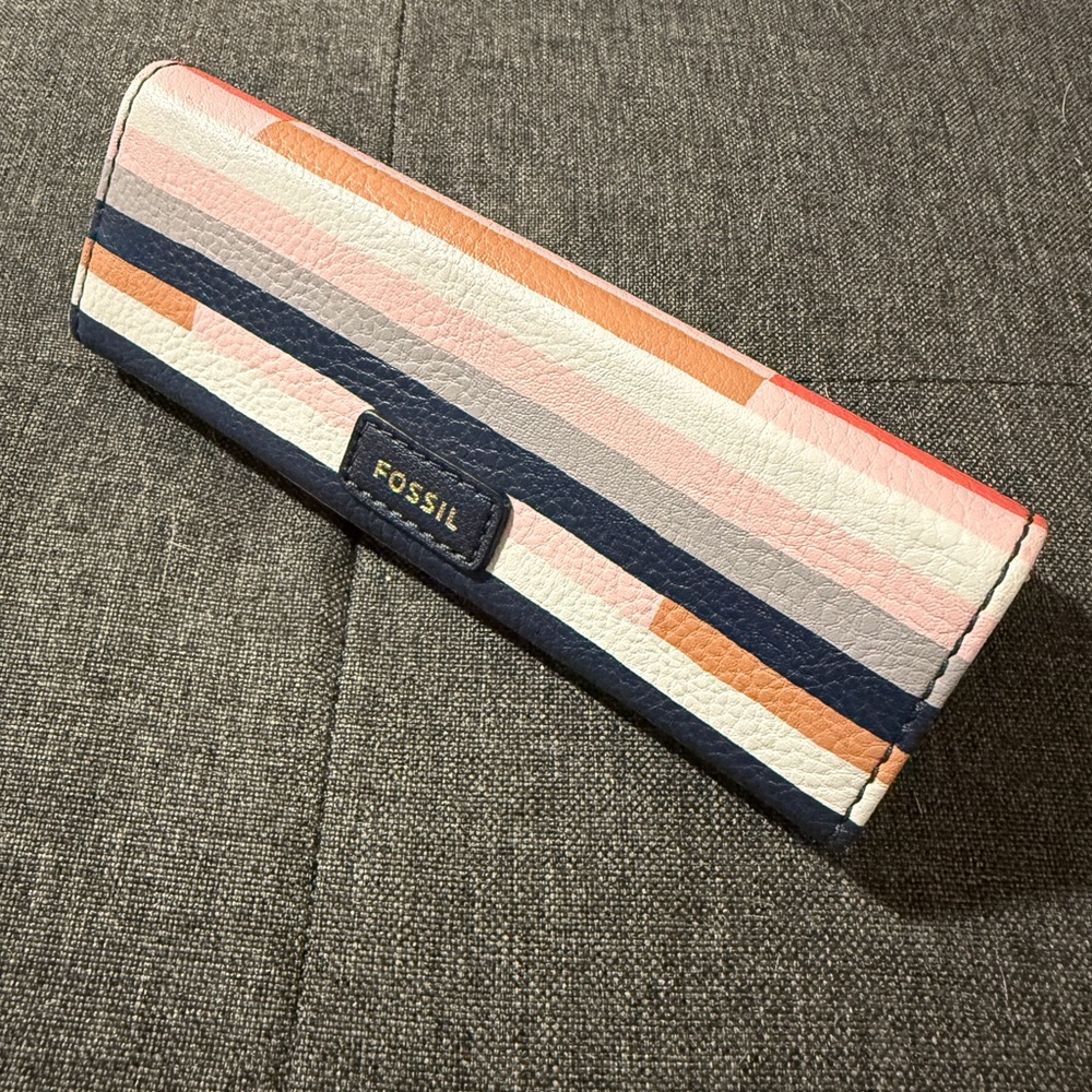 Fossil Striped Fold-Up Sunglasses Case